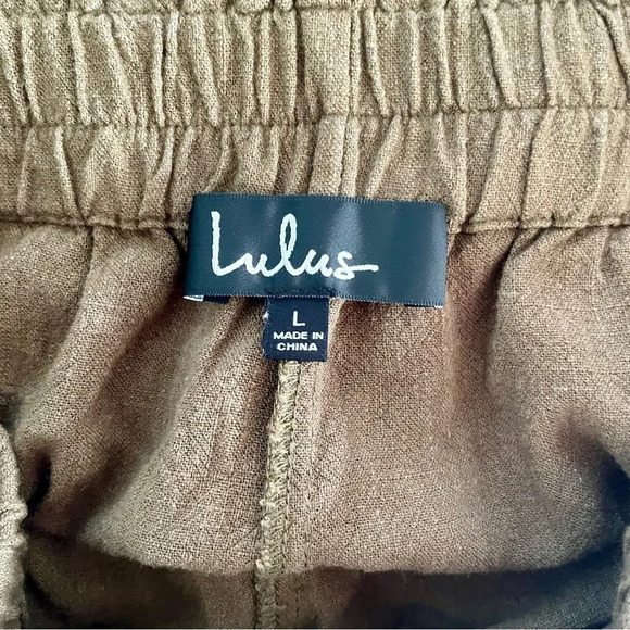 Lulus Jordine Olive Green Button Front Skort size large - Picture 9 of 13